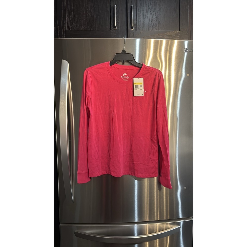 Nike Women's The Nike Tee Pink Long Sleeve Athletic Shirt Size S NWT